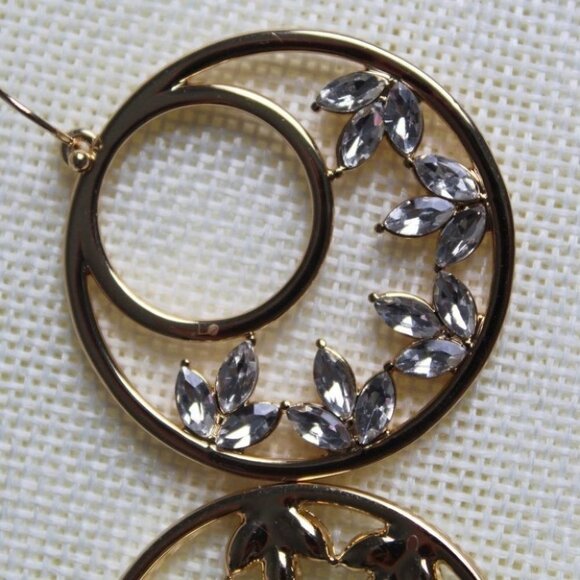 I.n.c. Gold-Tone Crystal Drop Hoop Earrings - Picture 6 of 6